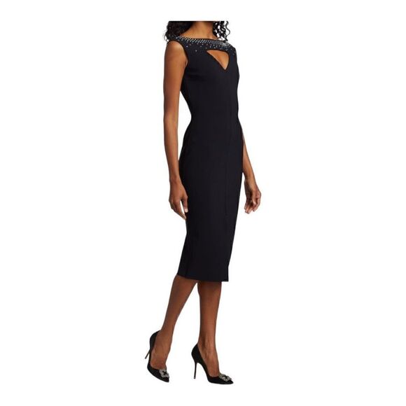 CHIARA BONI La Petite Robe Black Sumaj Embellished     Sheath Dress Size 6 NWT - Picture 2 of 11